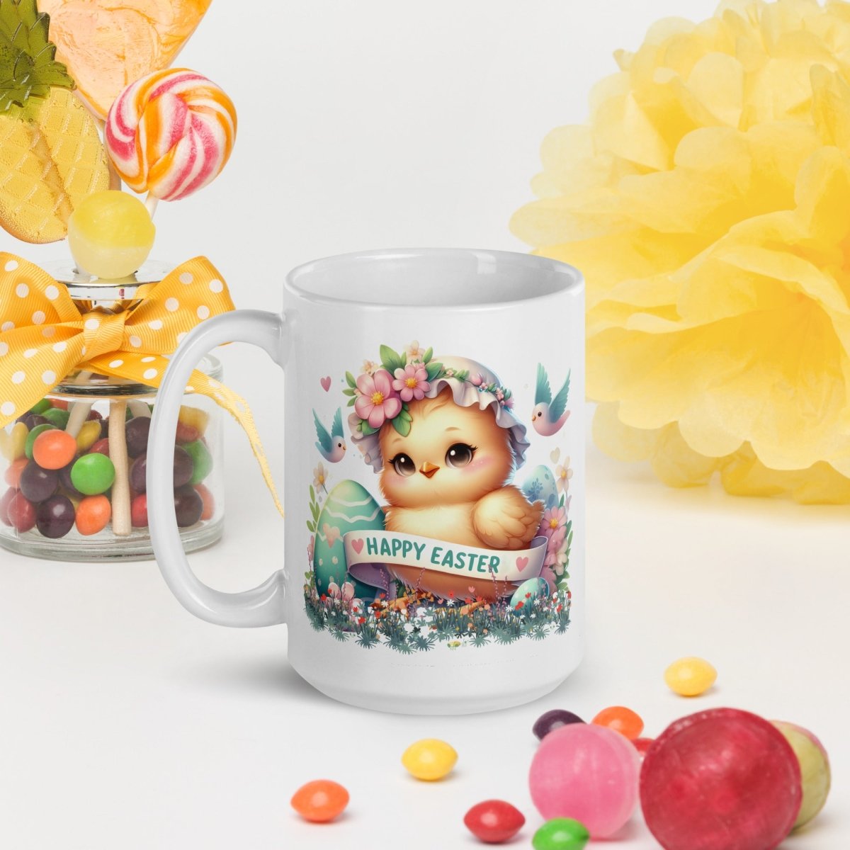 Cute Chicken Easter Mug Funny Gift for Her Happy Easter Coffee Mug Baby Chicken Spring Design Chicken Lover Gift Easter Gift - Everything Pixel