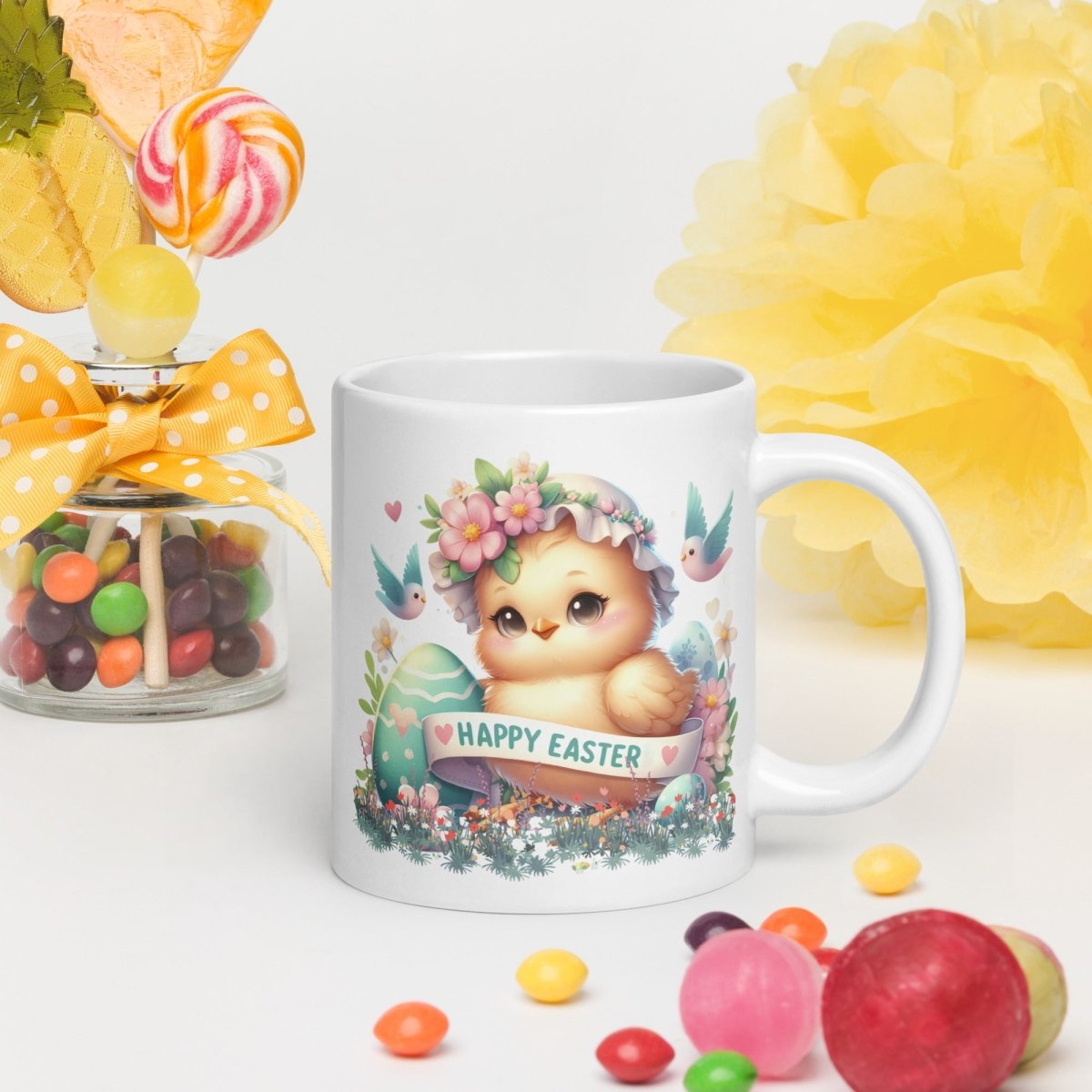 Cute Chicken Easter Mug Funny Gift for Her Happy Easter Coffee Mug Baby Chicken Spring Design Chicken Lover Gift Easter Gift - Everything Pixel