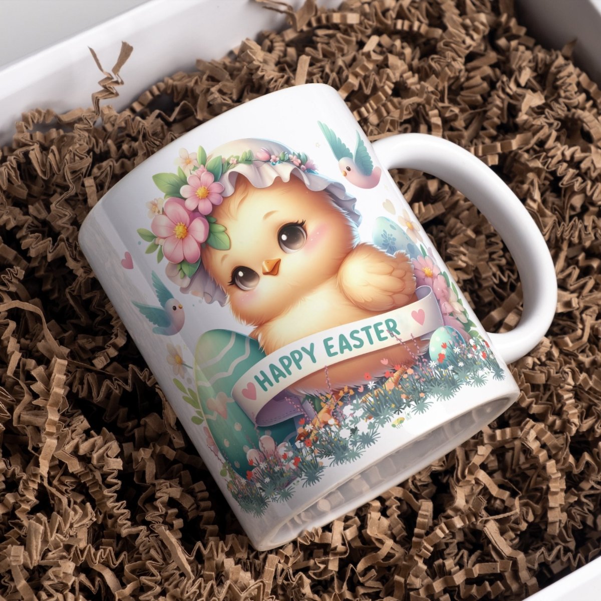 Cute Chicken Easter Mug Funny Gift for Her Happy Easter Coffee Mug Baby Chicken Spring Design Chicken Lover Gift Easter Gift - Everything Pixel