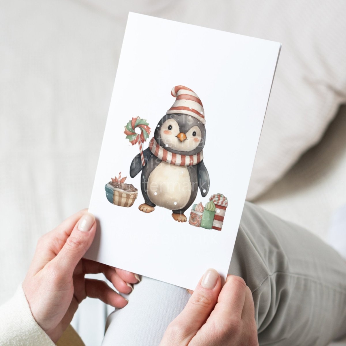 Cute Christmas Penguin 7x PNG Clipart Bundle Festive Animal Clipart Nursery Art Card Making Digital Paper Craft Holiday Penguin Graphic - Everything Pixel