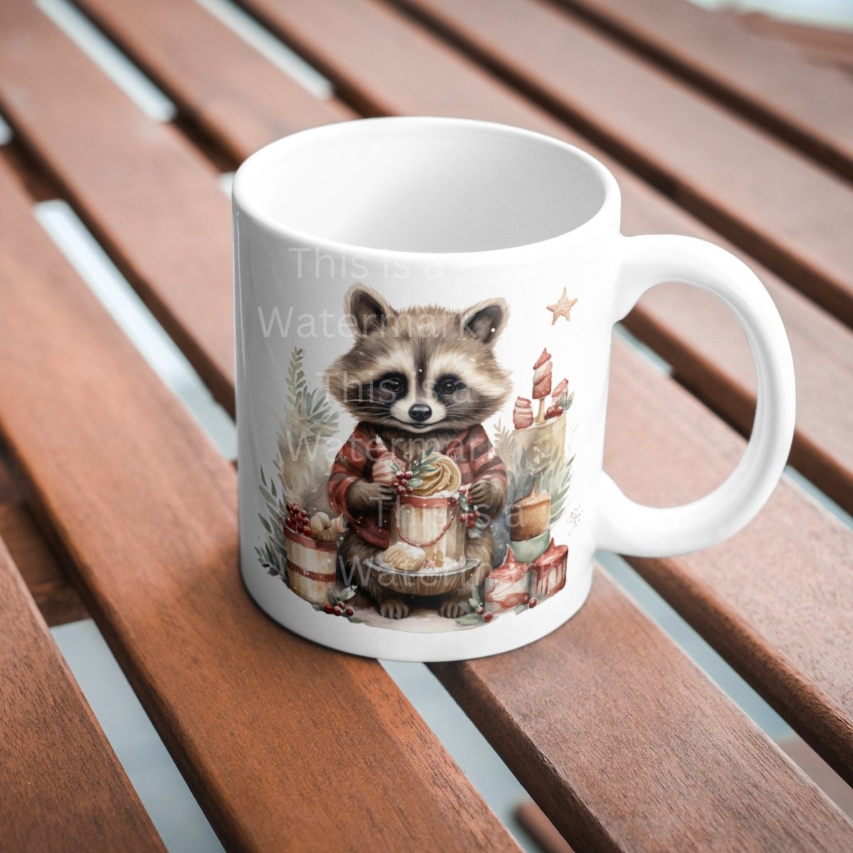 Cute Christmas Raccoon 7x PNG Clipart Bundle Festive Animal Clipart Nursery Art Card Making Digital Paper Craft Holiday Raccoon Graphic - Everything Pixel