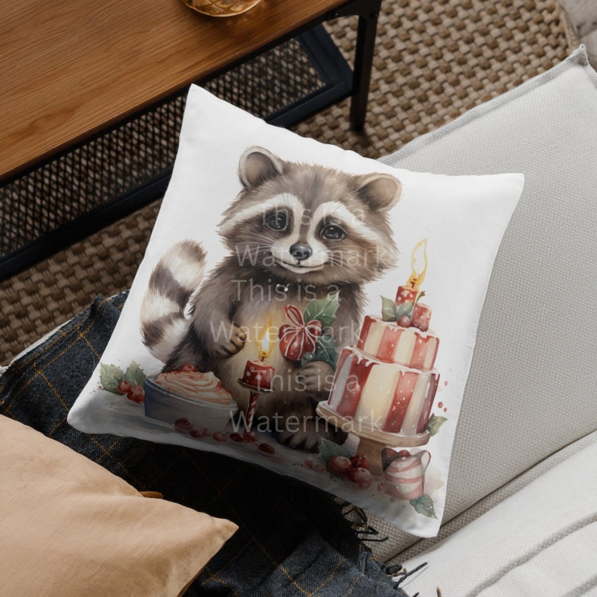 Cute Christmas Raccoon 7x PNG Clipart Bundle Festive Animal Clipart Nursery Art Card Making Digital Paper Craft Holiday Raccoon Graphic - Everything Pixel
