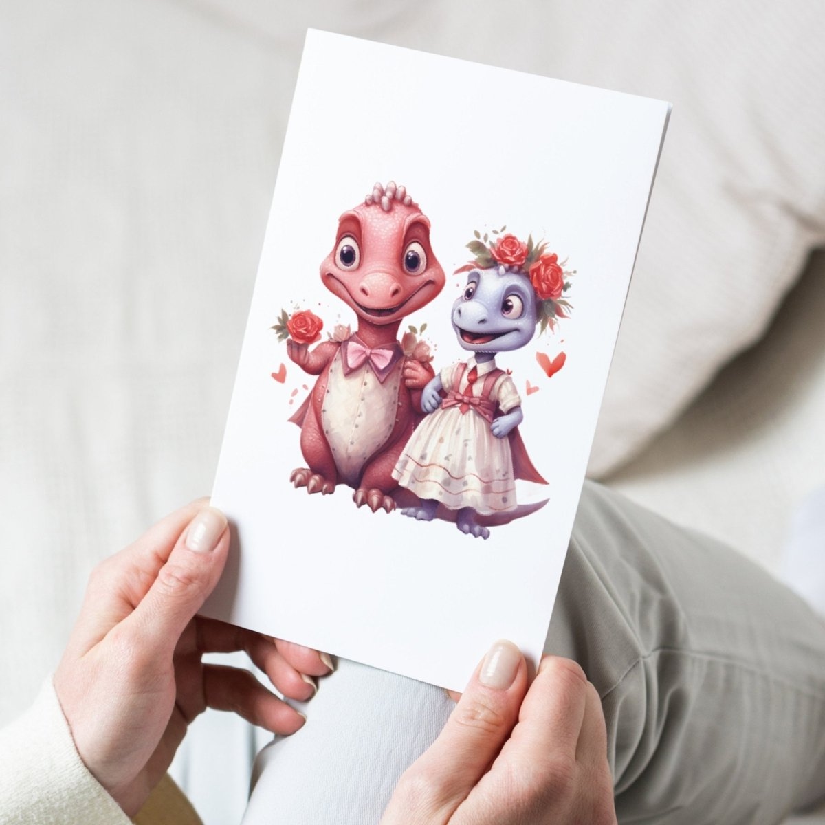 Cute Dinosaur in Love Cliparts 20 PNG Bundle Children Valentines Day Set Card Crafting Junk Journal Kit for Classrooms Watercolor Baby Dino - Everything Pixel