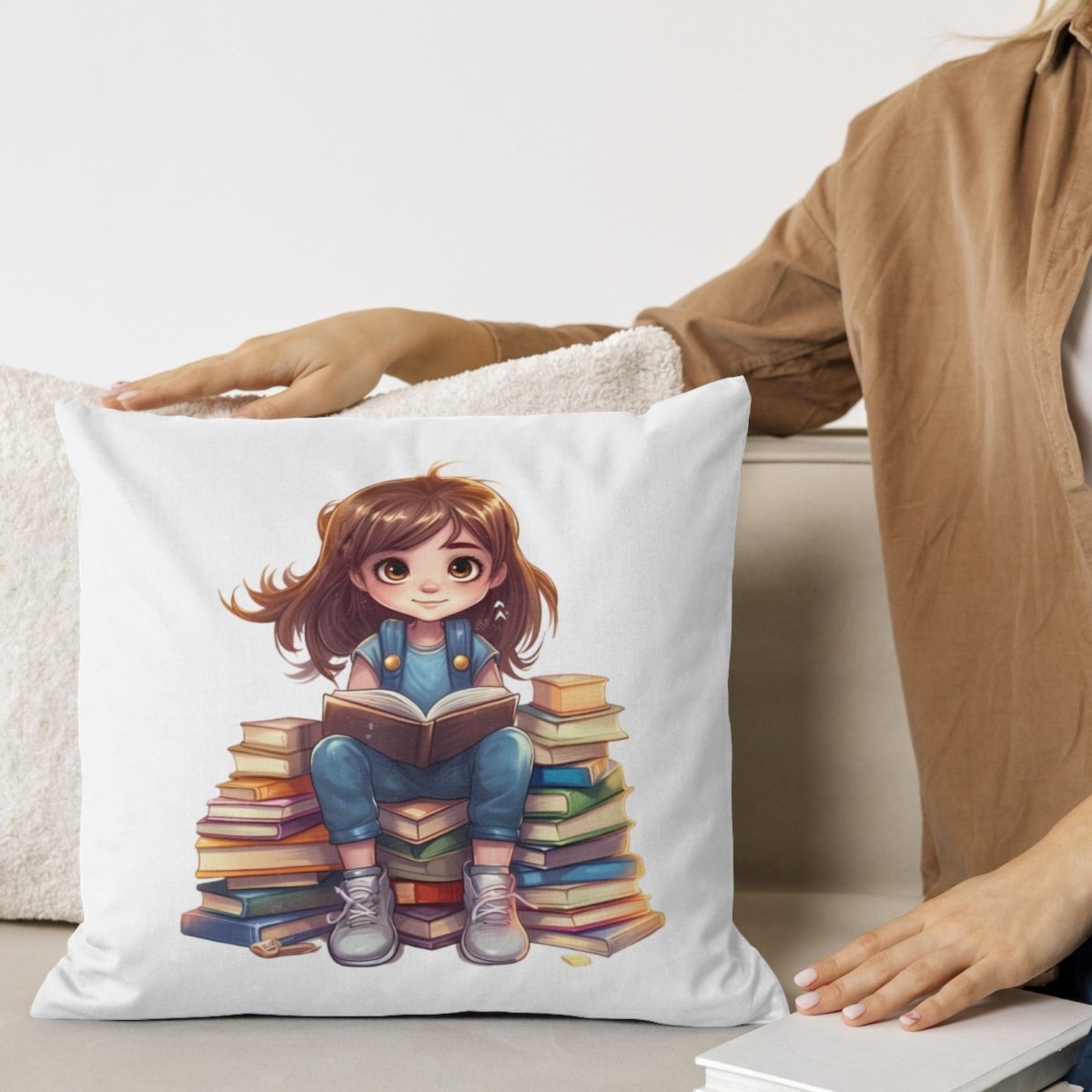 Cute Girl Bookworm PNG Clip Art Bundle for Book Lovers Sublimation Tumbler Card Making T-Shirt Nursery Art Stack of Books Scrapbook - Everything Pixel