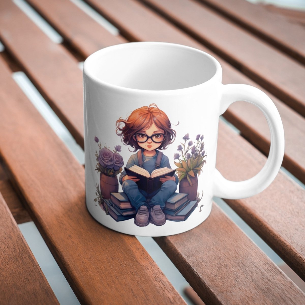 Cute Girl reading with Flowers PNG Clip Art Bundle for Book Lovers Sublimation Tumbler Card Making Bookworm T-Shirt Floral Scrapbook Design - Everything Pixel