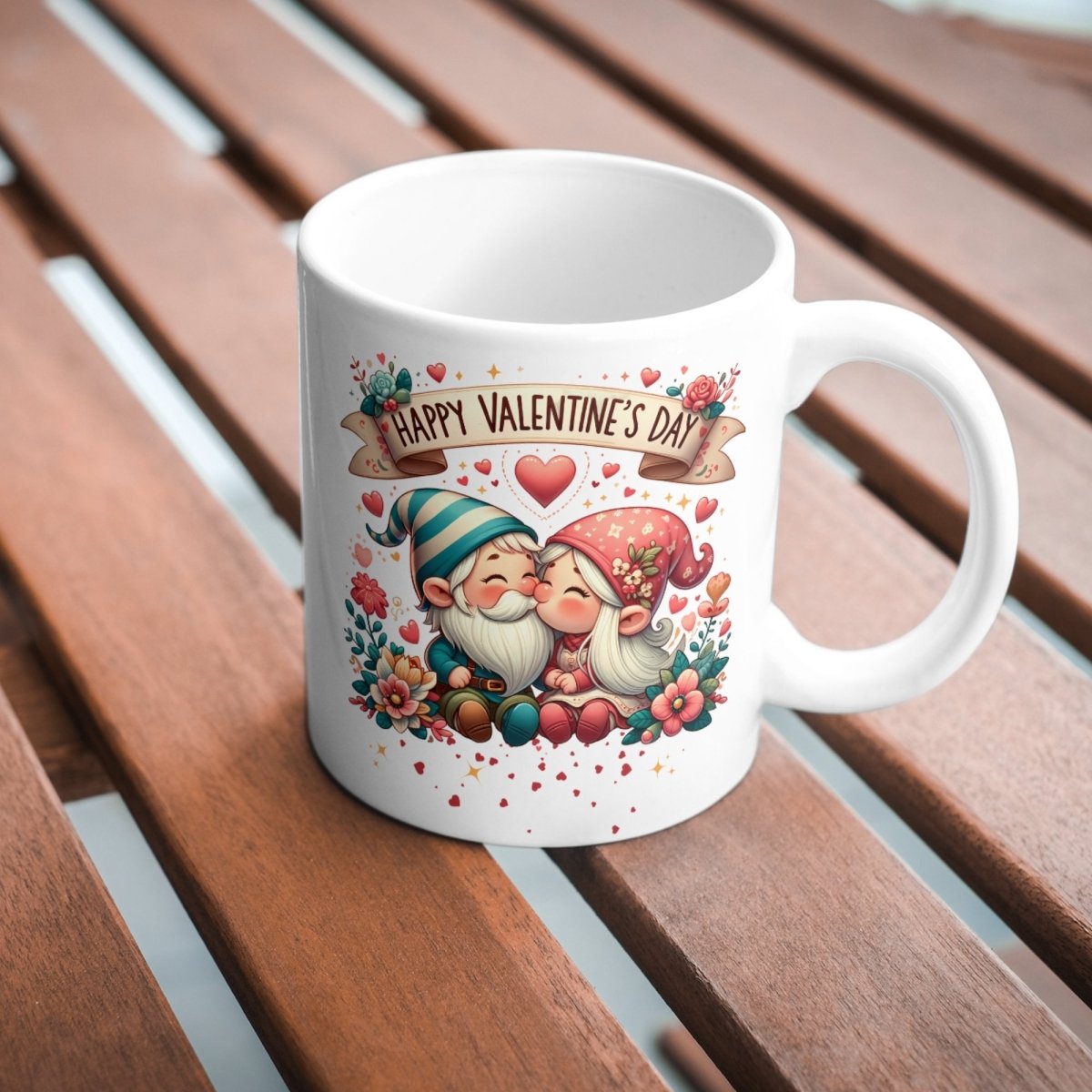 Cute Gnome Couple Mug Valentines Day Gnome Lovers Coffee Mug Gift for Couple Gift for Him and Her Cute Valentines Day Gift for Lovers - Everything Pixel