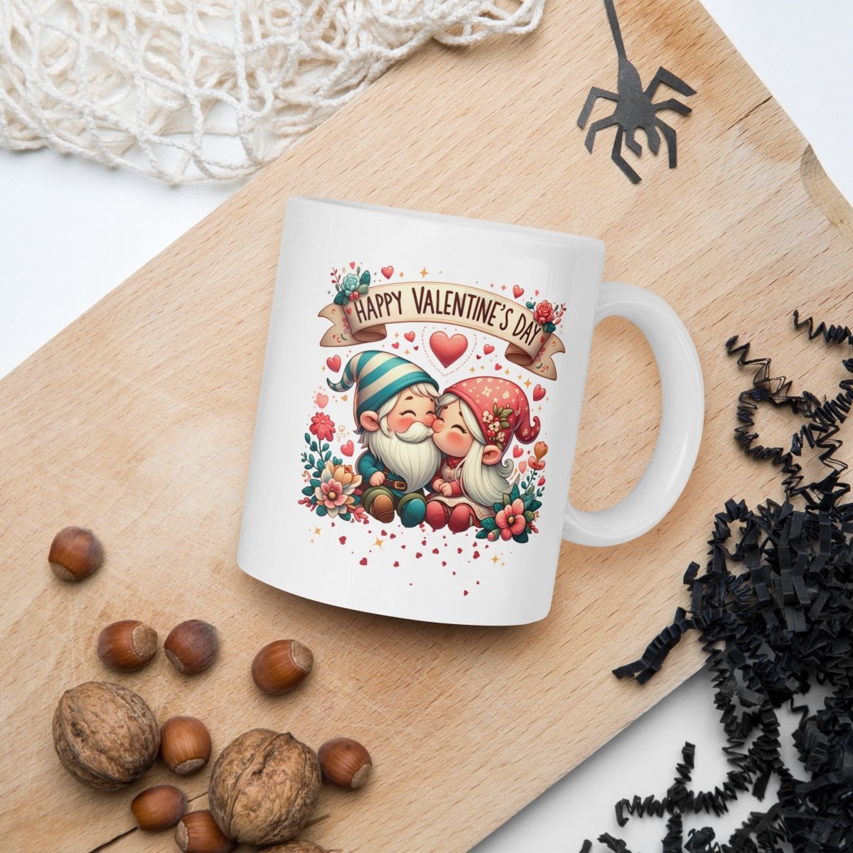 Cute Gnome Couple Mug Valentines Day Gnome Lovers Coffee Mug Gift for Couple Gift for Him and Her Cute Valentines Day Gift for Lovers - Everything Pixel