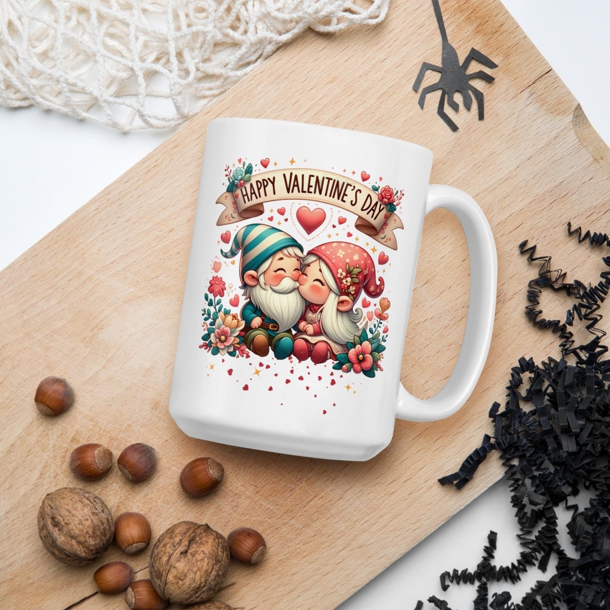 Cute Gnome Couple Mug Valentines Day Gnome Lovers Coffee Mug Gift for Couple Gift for Him and Her Cute Valentines Day Gift for Lovers - Everything Pixel