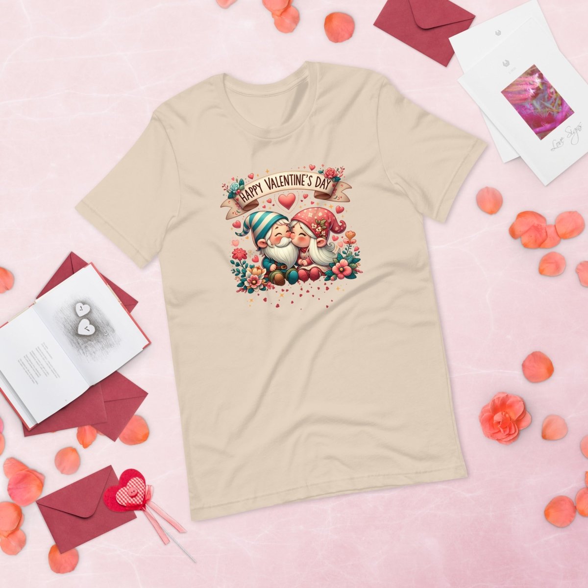 Cute Gnome Valentine T-Shirt High Quality Funny Valentines Day Shirt Love Gift for Her Love Tee Cute Couple Anniversary Shirt Gnomie Design - Everything Pixel