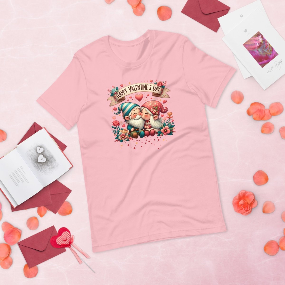 Cute Gnome Valentine T-Shirt High Quality Funny Valentines Day Shirt Love Gift for Her Love Tee Cute Couple Anniversary Shirt Gnomie Design - Everything Pixel