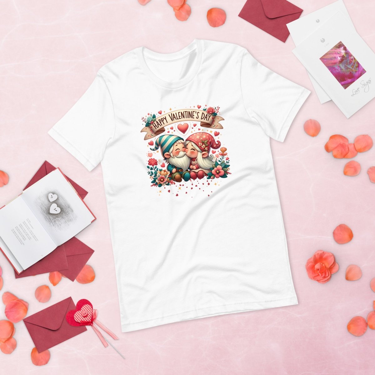 Cute Gnome Valentine T-Shirt High Quality Funny Valentines Day Shirt Love Gift for Her Love Tee Cute Couple Anniversary Shirt Gnomie Design - Everything Pixel