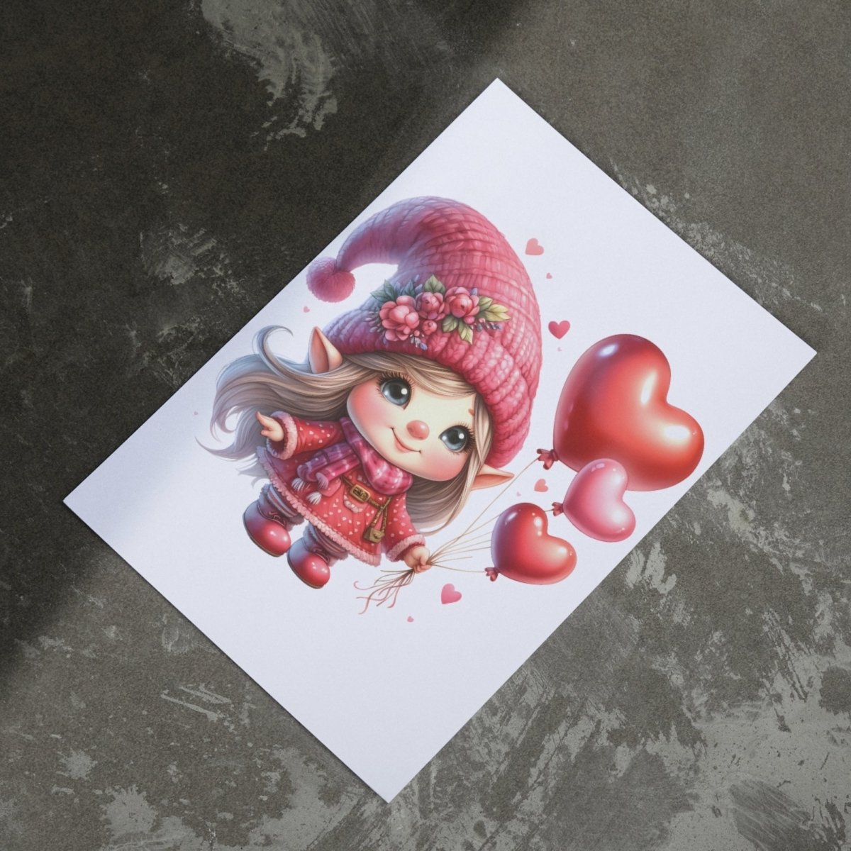 Cute Gnomes in Love Cliparts 20 PNG Bundle Children Valentines Day Set Card Crafting Junk Journal Kit for Classrooms Romantic Sweet Gnomes - Everything Pixel