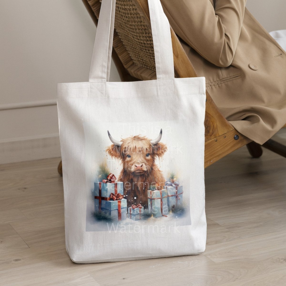 Cute Highland Cow with Gifts Clipart 8 JPG Cute Christmas Card Graphic Paper Crafting Artwork Holiday Cardmaking Mug and Tumbler Design - Everything Pixel