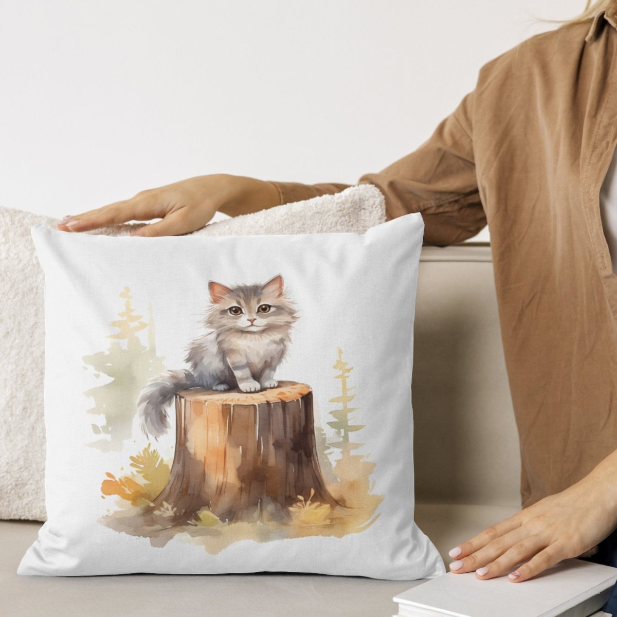 Cute Kitten on Tree Stump 6 PNG Clip Art Bundle Sublimation Design Nursery Art Card Crafting T-Shirt Cat Lover Clipart Mug Design Tumbler - Everything Pixel