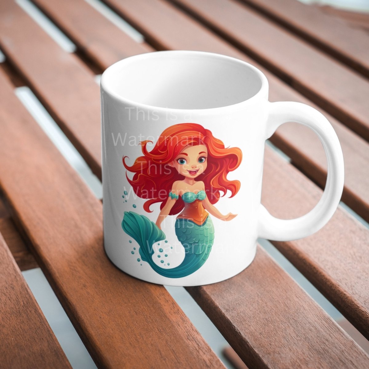 Cute Little Mermaid 6x PNG Clip Art Bundle Fantasy Scrapbook Design Card Making Paper Crafting Children Book Clipart Fairytale Invitation - Everything Pixel