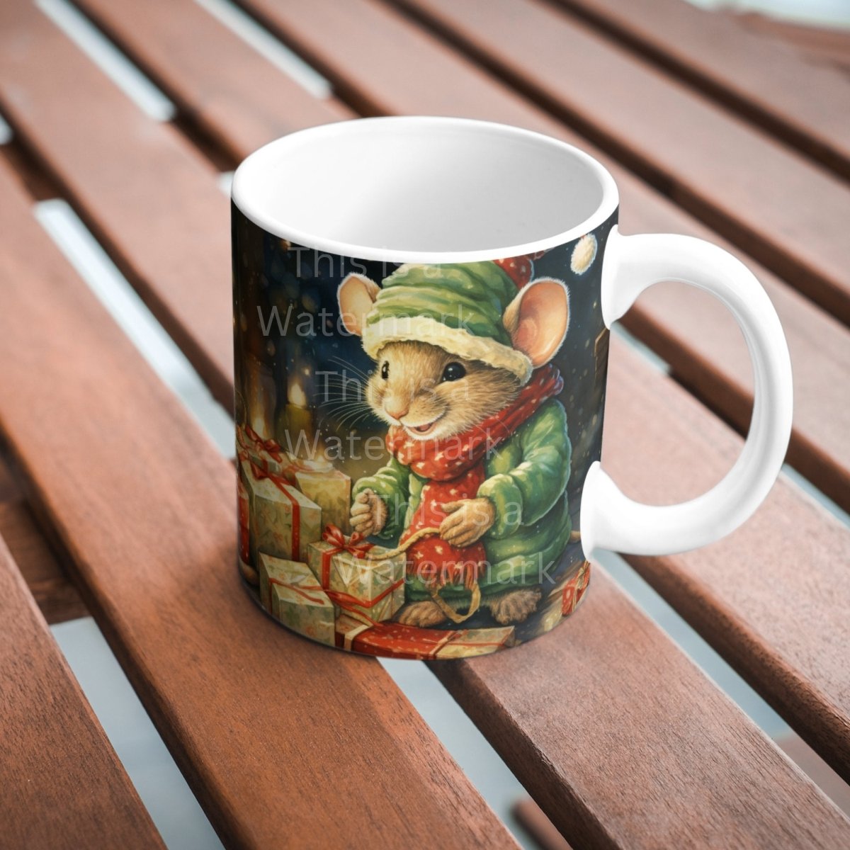 Cute Mouse with Gifts Clipart 8 JPG Cute Christmas Card Graphic Paper Crafting Artwork Holiday Cardmaking Mug and Tumbler Design Graphic - Everything Pixel