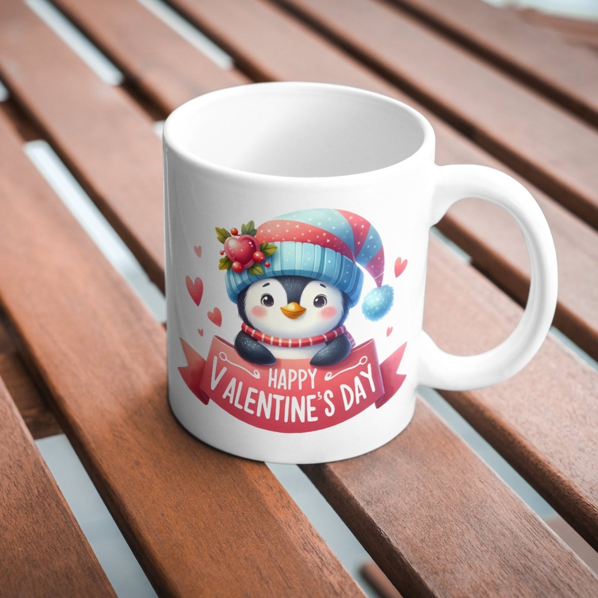 Cute Penguin Mug Valentines Day Penguin Lovers Coffee Mug Gift for Couple Gift for Him and Her Cute Valentines Day Gift for Lovers - Everything Pixel
