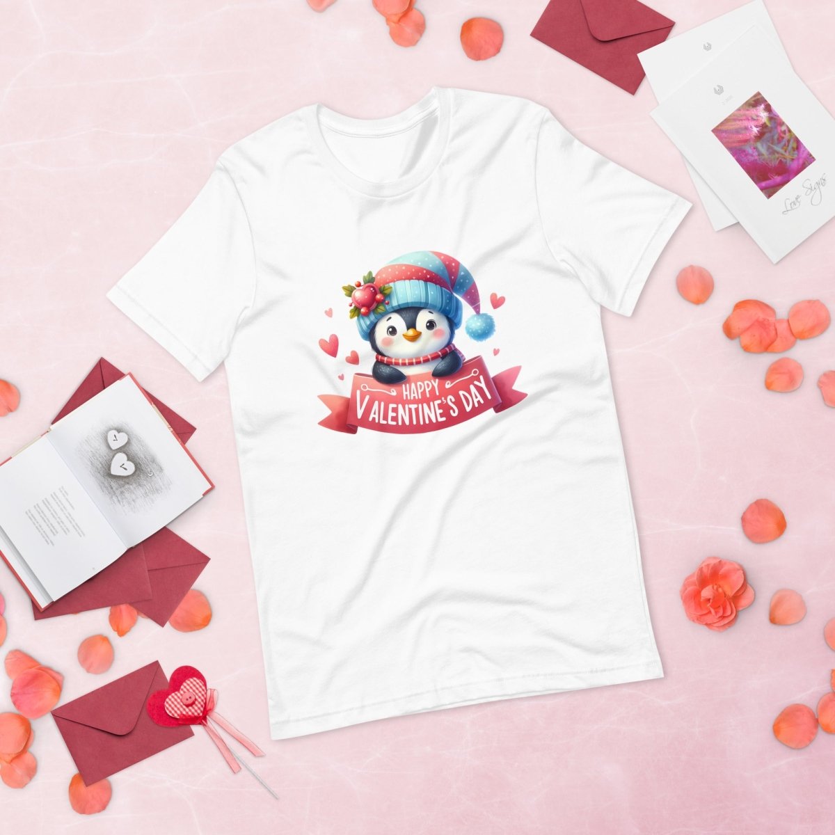 Cute Penguin Valentine T-Shirt High Quality Funny Valentines Day Shirt Love Gift for Her Love Tee Anniversary Shirt Valentines Celebration - Everything Pixel