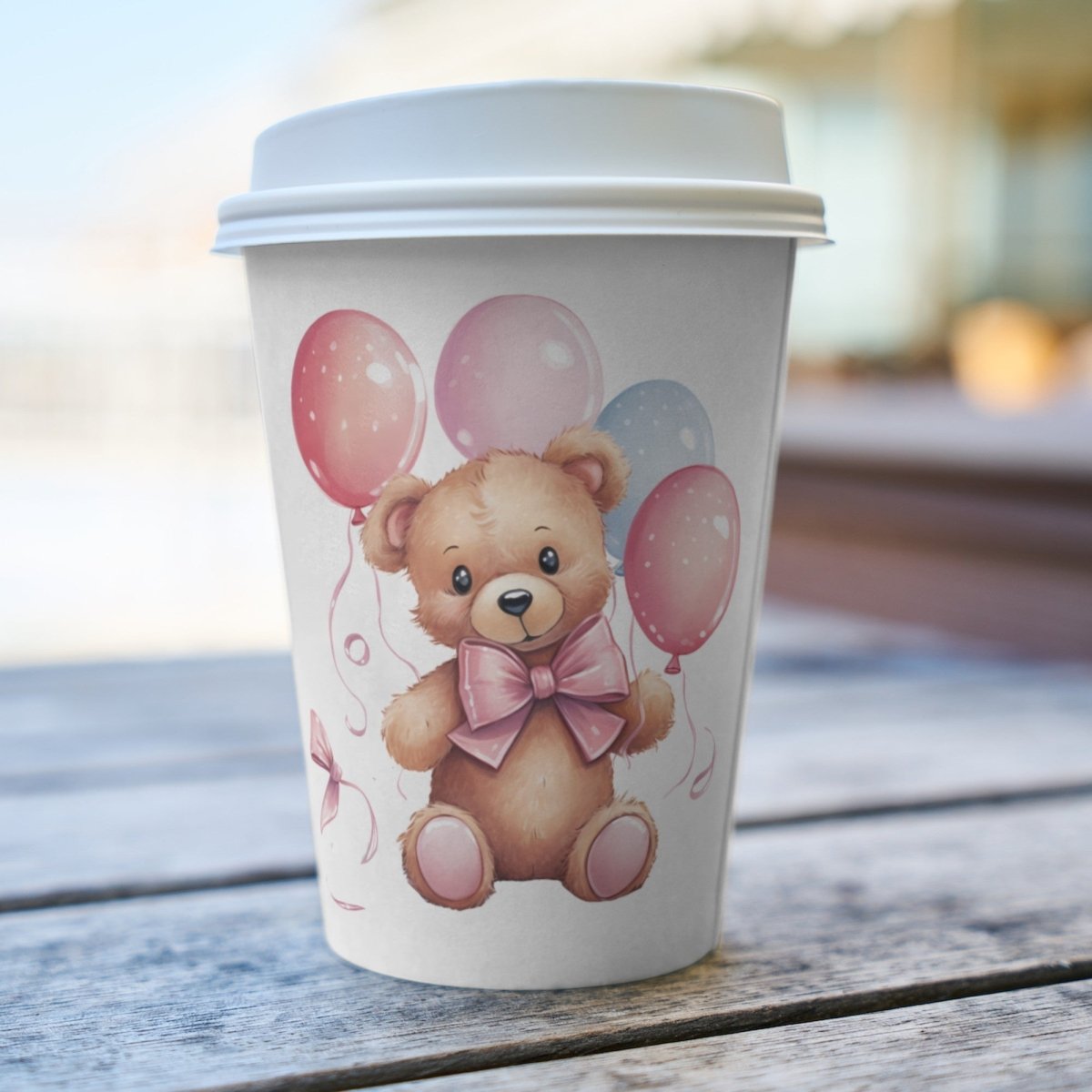 Cute Pink Teddy Bear with Balloons PNG Clip Art Bundle for Birthday Invitation Sublimation Tumbler Card Making T-Shirt Design Nursery Art - Everything Pixel