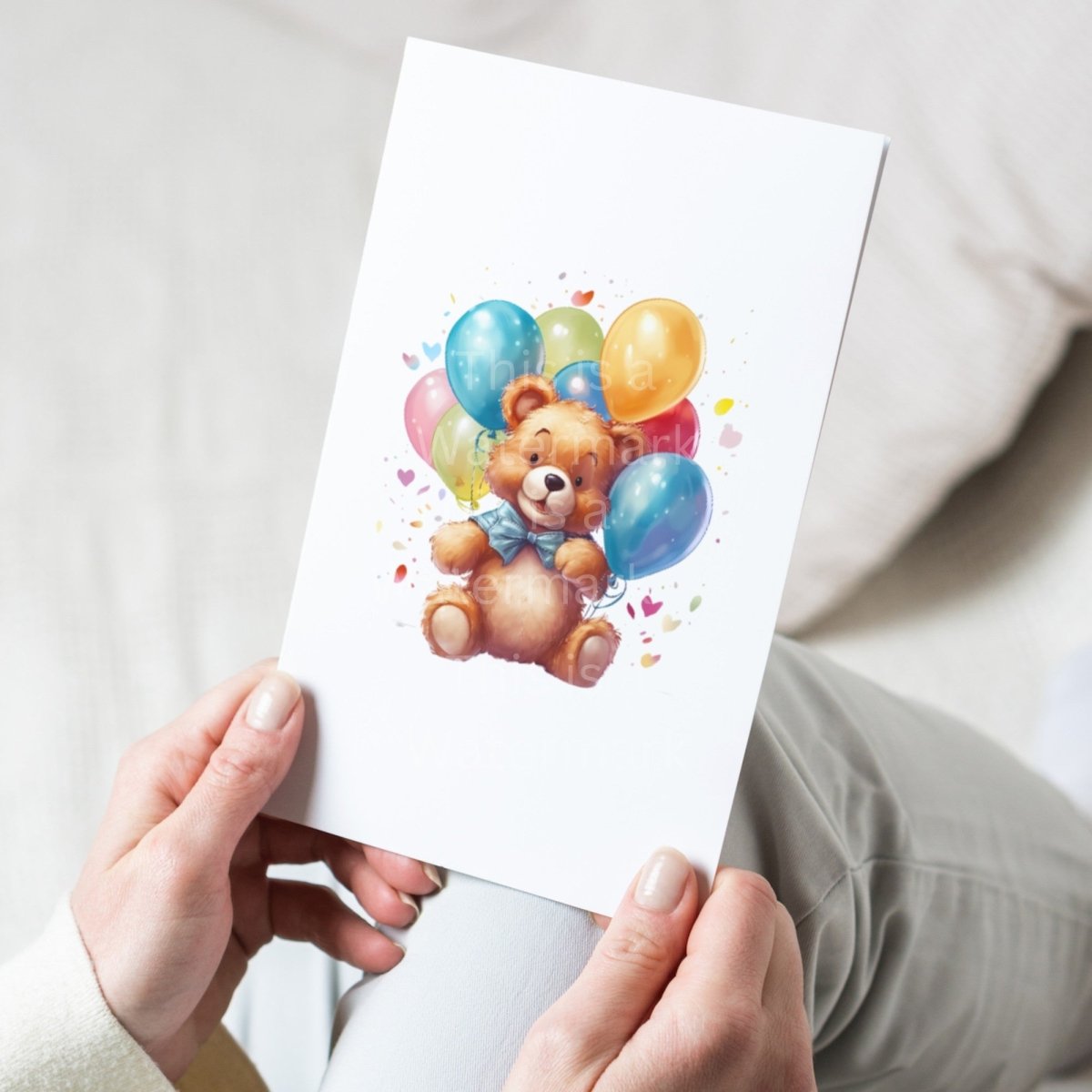 Cute Teddy Bear with Balloons PNG Clip Art Bundle for Birthday Invitation Baby Shower Sublimation Tumbler Card Making T-Shirt Nursery Art - Everything Pixel