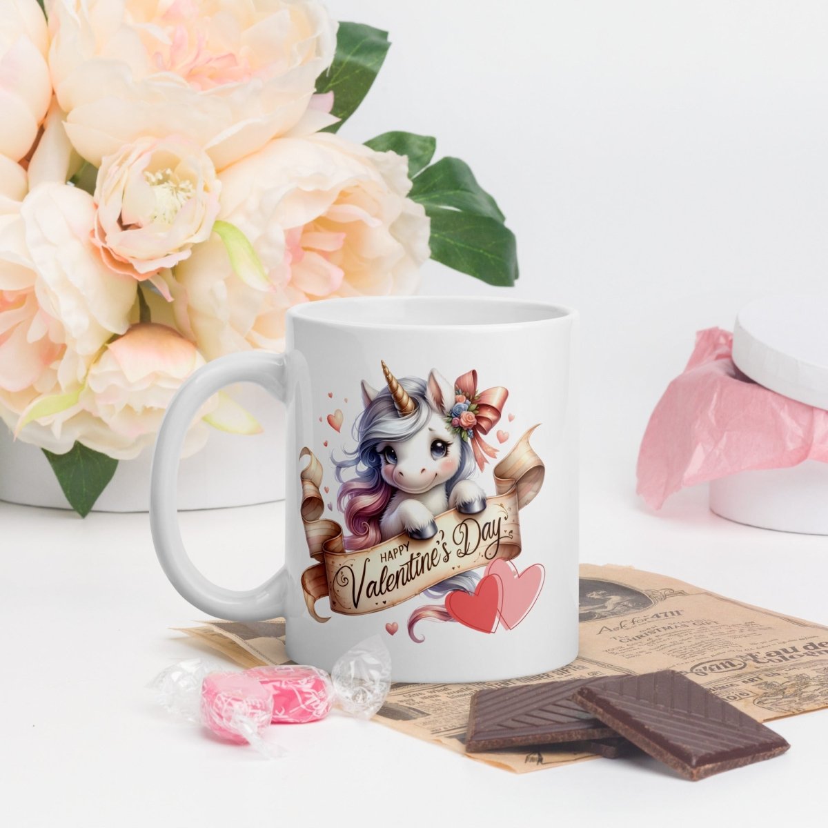 Cute Unicorn Mug Valentines Day Unicorn Lovers Coffee Mug Gift for Couple Gift for Him and Her Cute Valentines Day Gift for Lovers - Everything Pixel