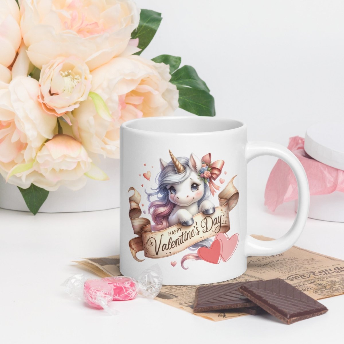 Cute Unicorn Mug Valentines Day Unicorn Lovers Coffee Mug Gift for Couple Gift for Him and Her Cute Valentines Day Gift for Lovers - Everything Pixel