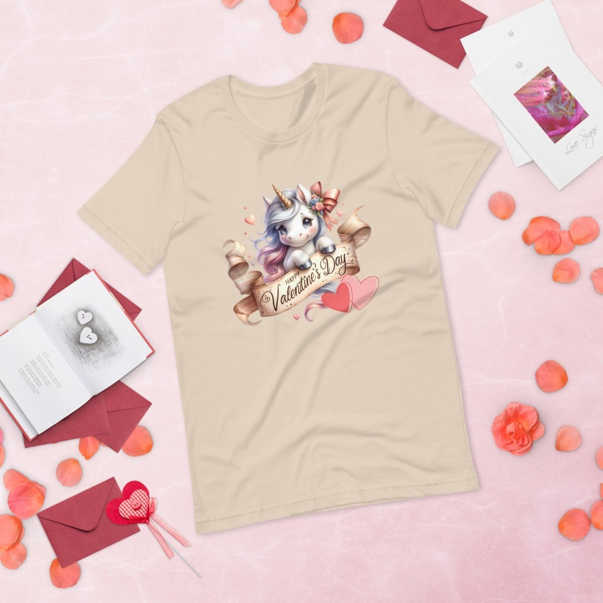 Cute Unicorn Valentine T-Shirt High Quality Funny Valentines Day Shirt Love Gift for Her Love Tee Anniversary Shirt Rainbow Valentine - Everything Pixel