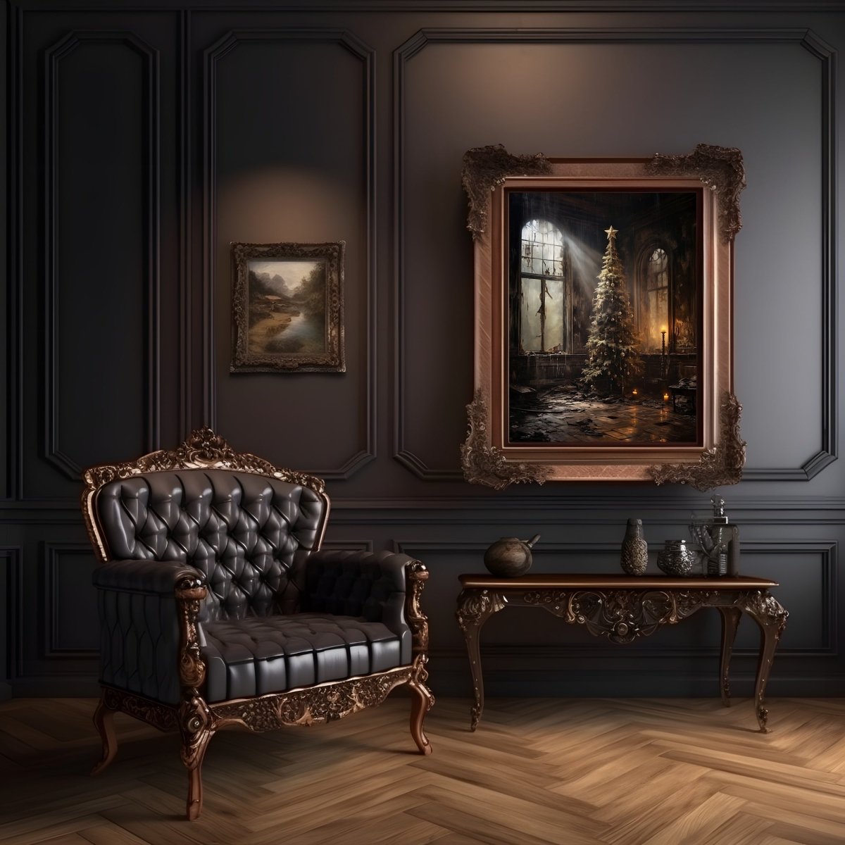 Christmas Tree in Abandoned Mansion - Gothic Wall Art Print