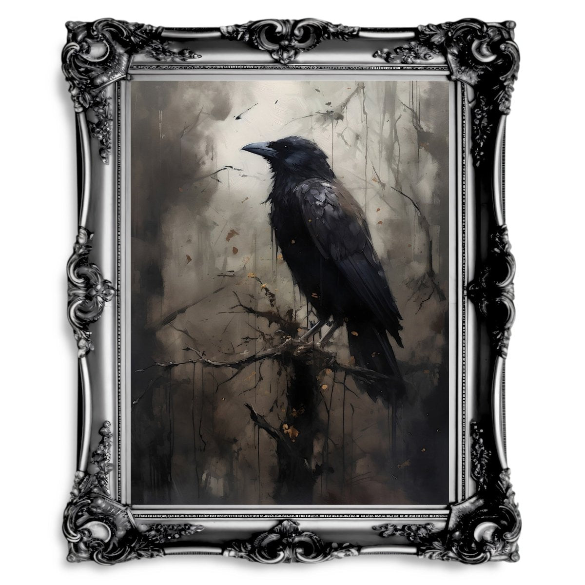 Dark Academia Aesthetic Raven Crow On Old Books Sticker