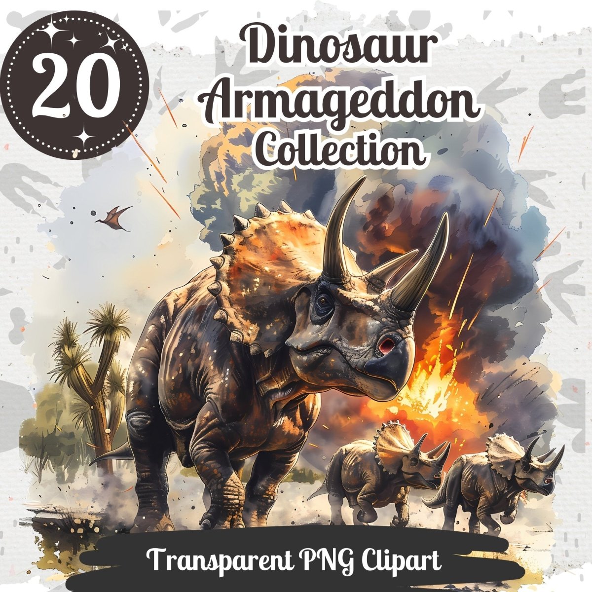 Dinosaur Extinction Transparent Clipart Bundle - Everything Pixel