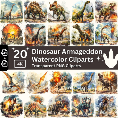 Dinosaur Extinction Transparent Clipart Bundle - Everything Pixel