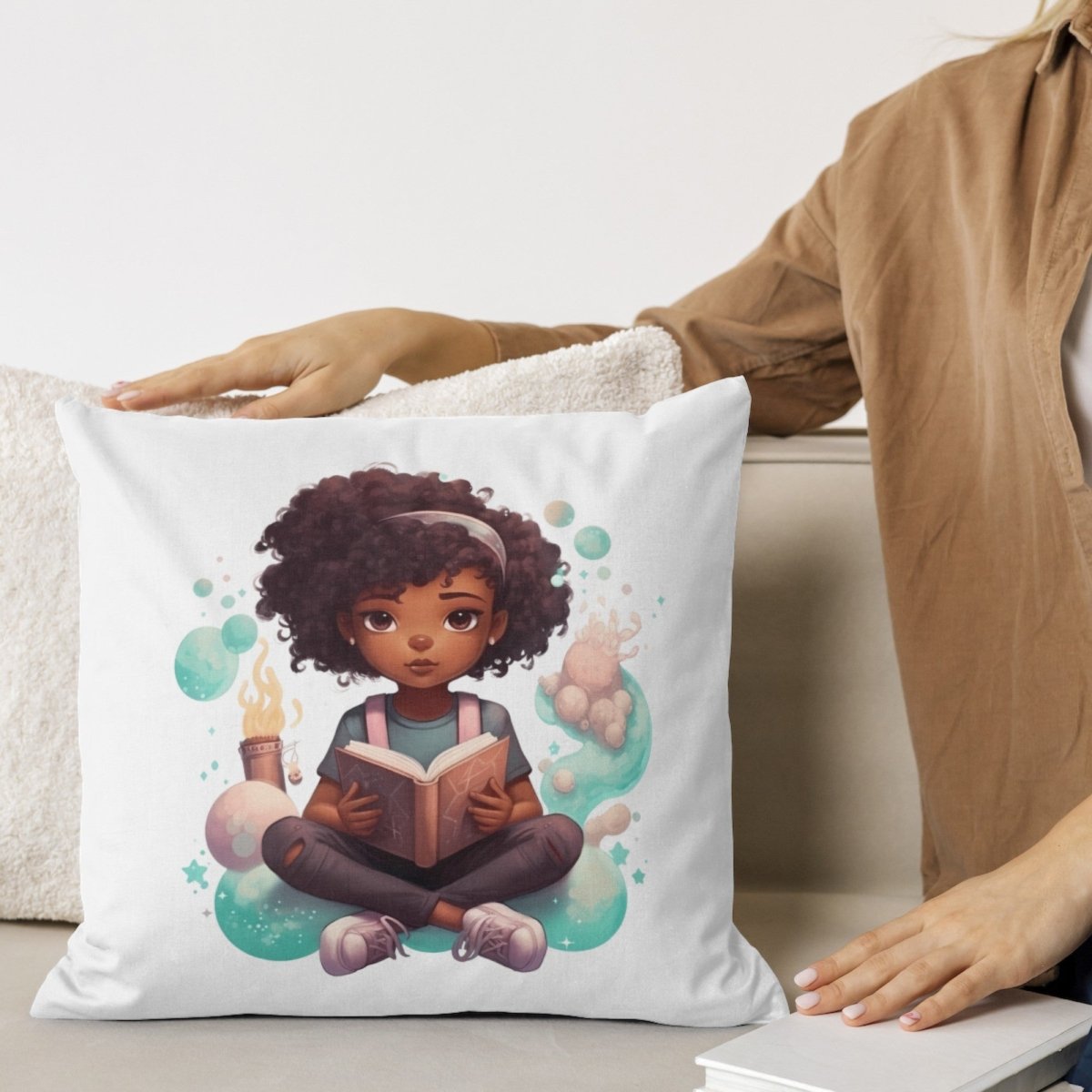 Dreamy Black Girl reading PNG Clip Art Bundle for Book Lovers Sublimation Tumbler Card Making T-Shirt Nursery Art Stack of Books Scrapbook - Everything Pixel