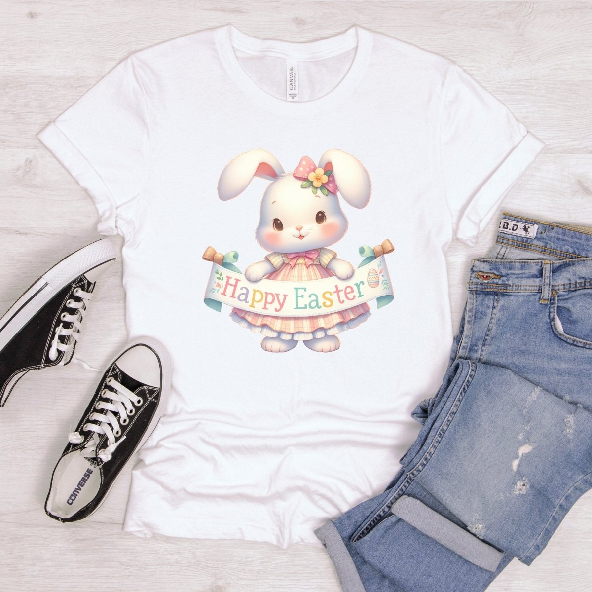 Easter Bunny T-Shirt High Quality Cute Easter Day Shirt Happy Easter Spring Celebration Tee Gift for Her Kids Easter Shirt Bunny Lover Gift - Everything Pixel