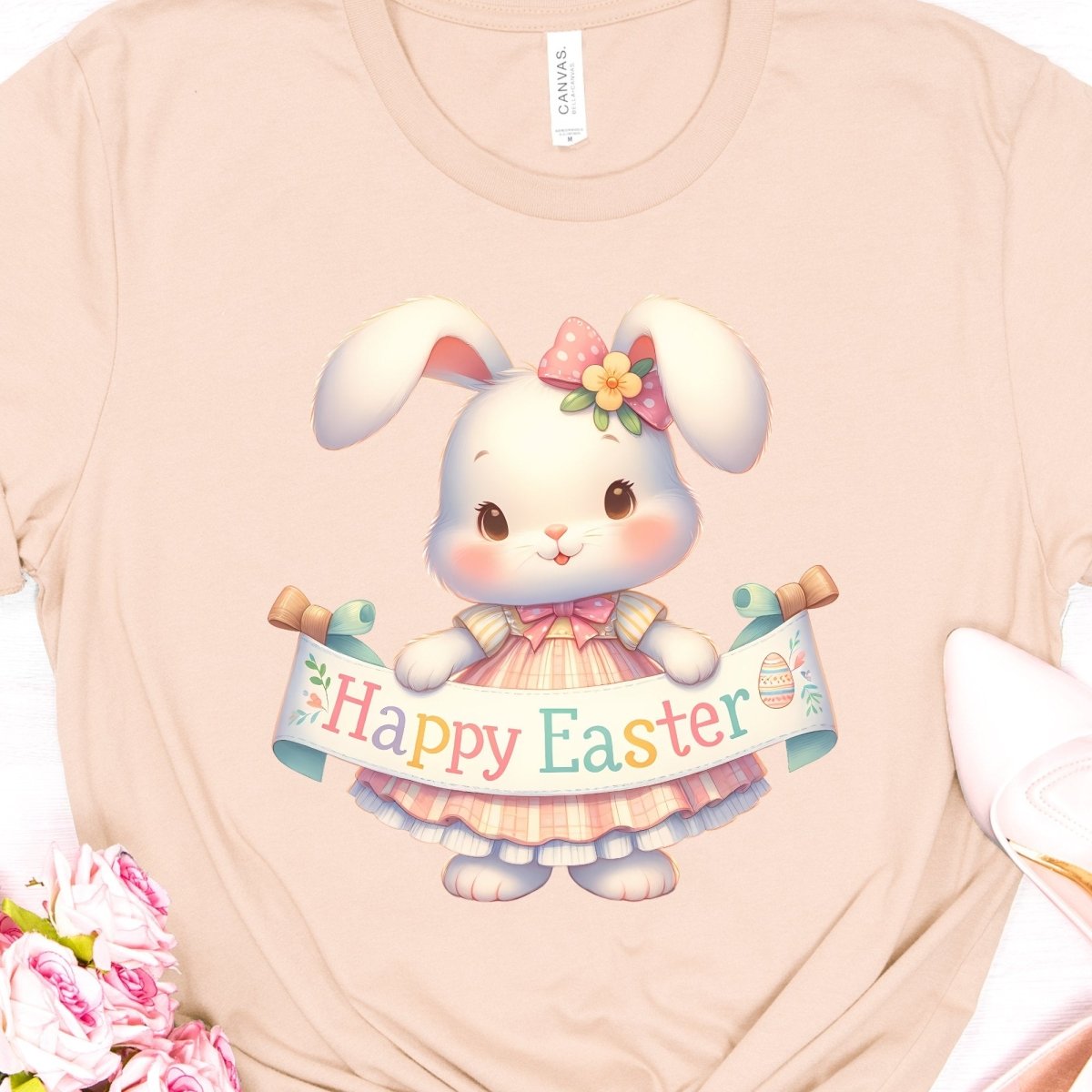 Easter Bunny T-Shirt High Quality Cute Easter Day Shirt Happy Easter Spring Celebration Tee Gift for Her Kids Easter Shirt Bunny Lover Gift - Everything Pixel