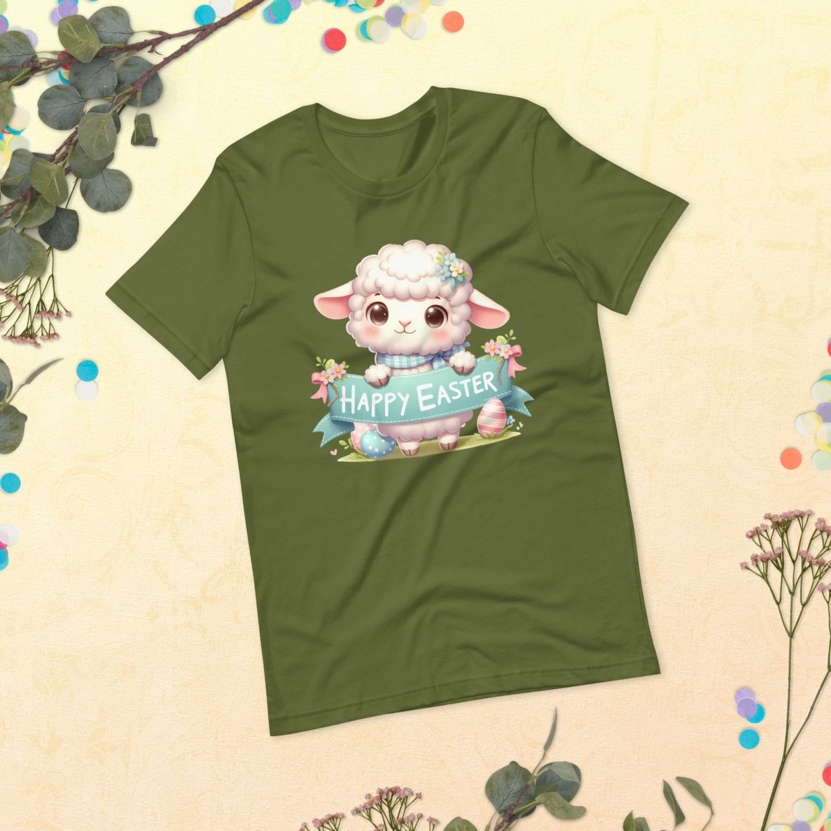 Easter Lamb T-Shirt High Quality Cute Easter Day Shirt Happy Easter Spring Celebration Tee Gift for Her Kids Easter Shirt Sheep Lover - Everything Pixel