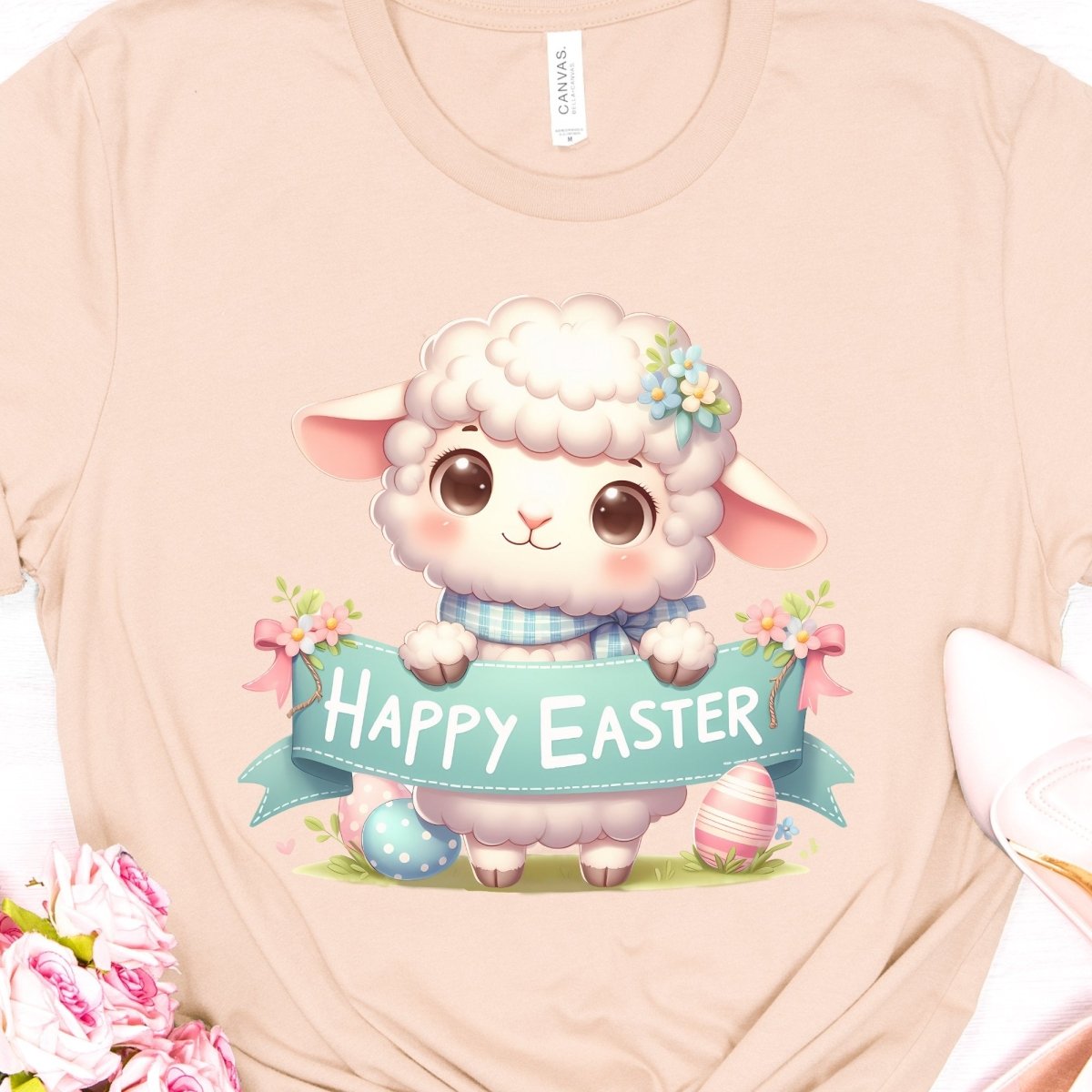 Easter Lamb T-Shirt High Quality Cute Easter Day Shirt Happy Easter Spring Celebration Tee Gift for Her Kids Easter Shirt Sheep Lover - Everything Pixel