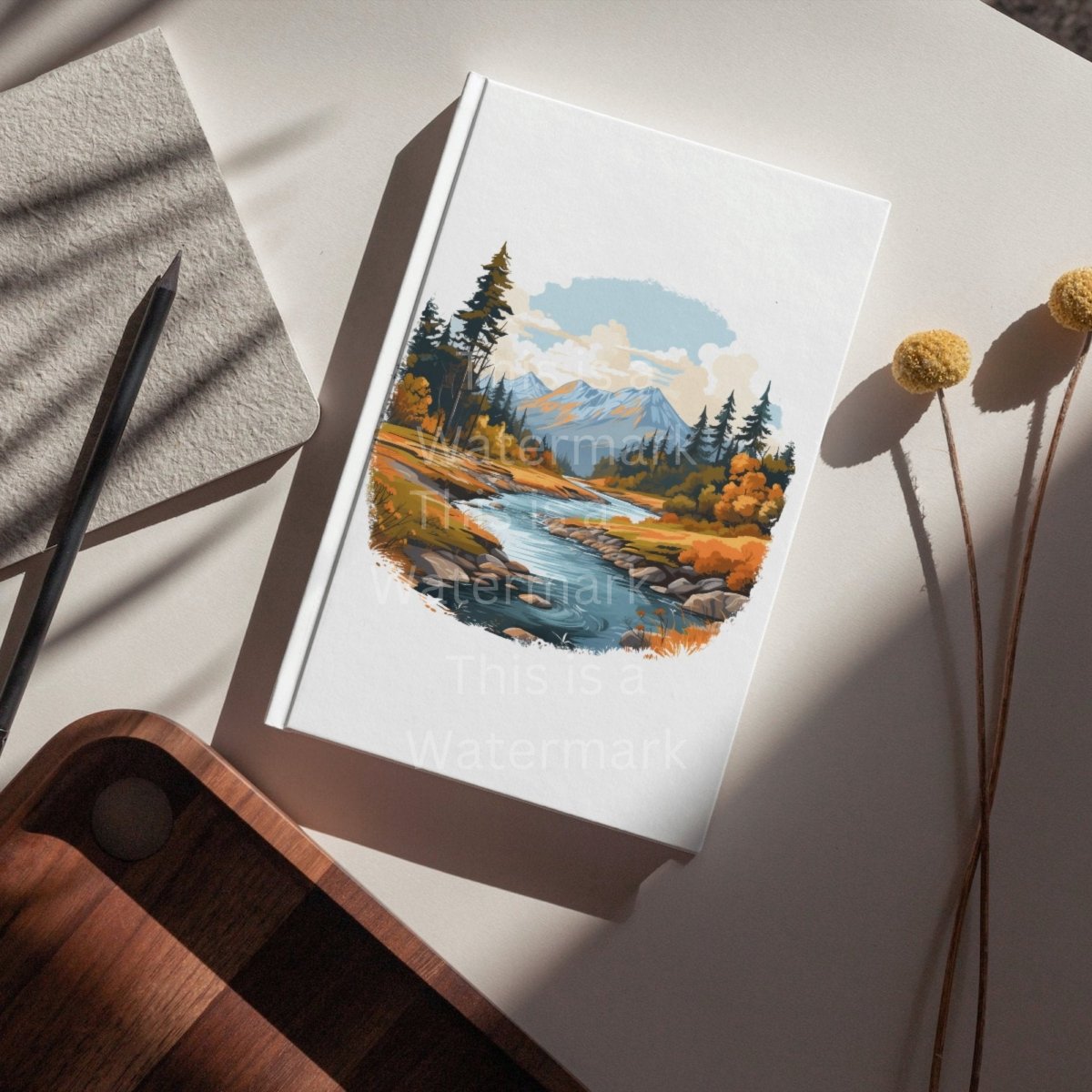 Fall Watercolor Mountain Landscape Clipart 7+7 PNG JPG Bundle Invitation Card Graphic Paper Crafting Thanksgiving Holiday Graphic - Everything Pixel
