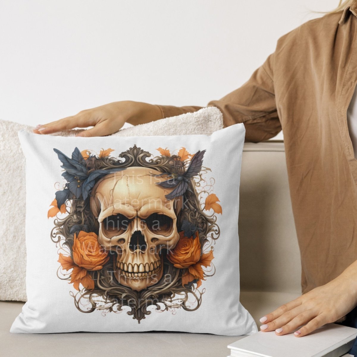 Floral Skulls 7+7 PNG Clip Art Bundle Halloween Autumn Color Invitation Card Design Paper Crafting Book Clipart T-Shirt Design Graphic - Everything Pixel