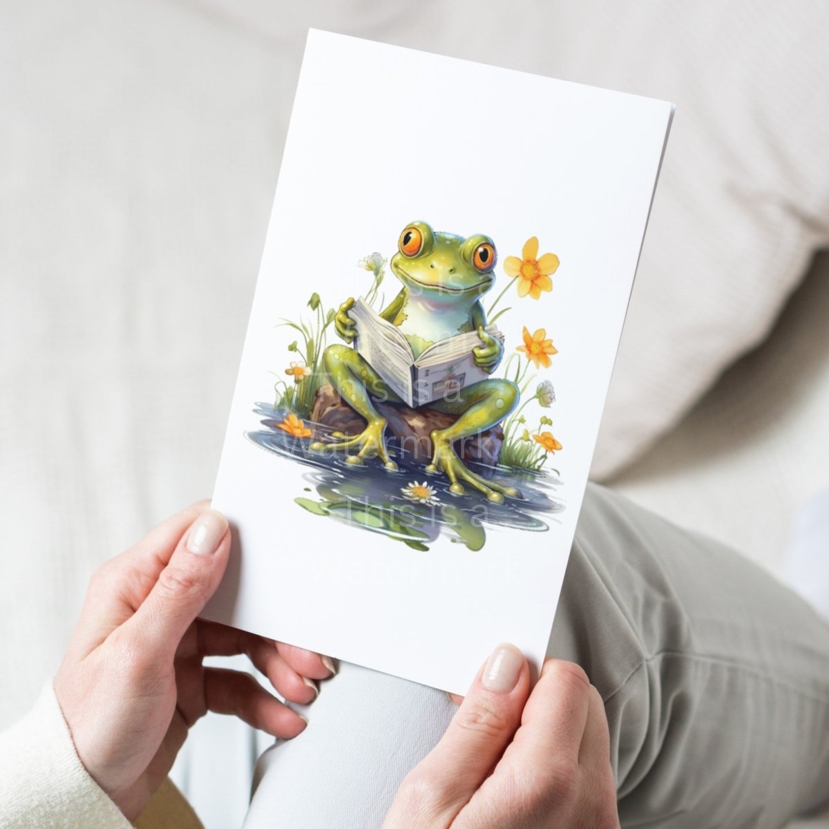 Frog reading a Book PNG Clip Art Bundle for Sublimation Tumbler Card Making Clipart Scrapbook Paper Craft T-Shirt Design Nursery Art Funny - Everything Pixel