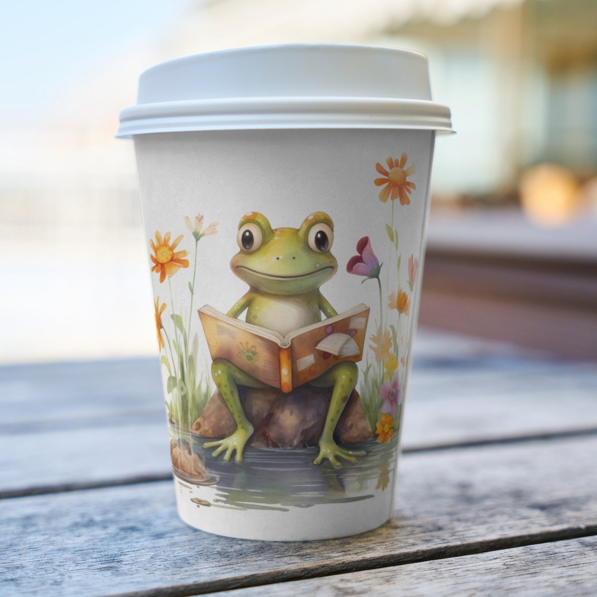 Frog reading a Book PNG Clip Art Bundle for Sublimation Tumbler Card Making Clipart Scrapbook Paper Craft T-Shirt Design Nursery Art Funny - Everything Pixel