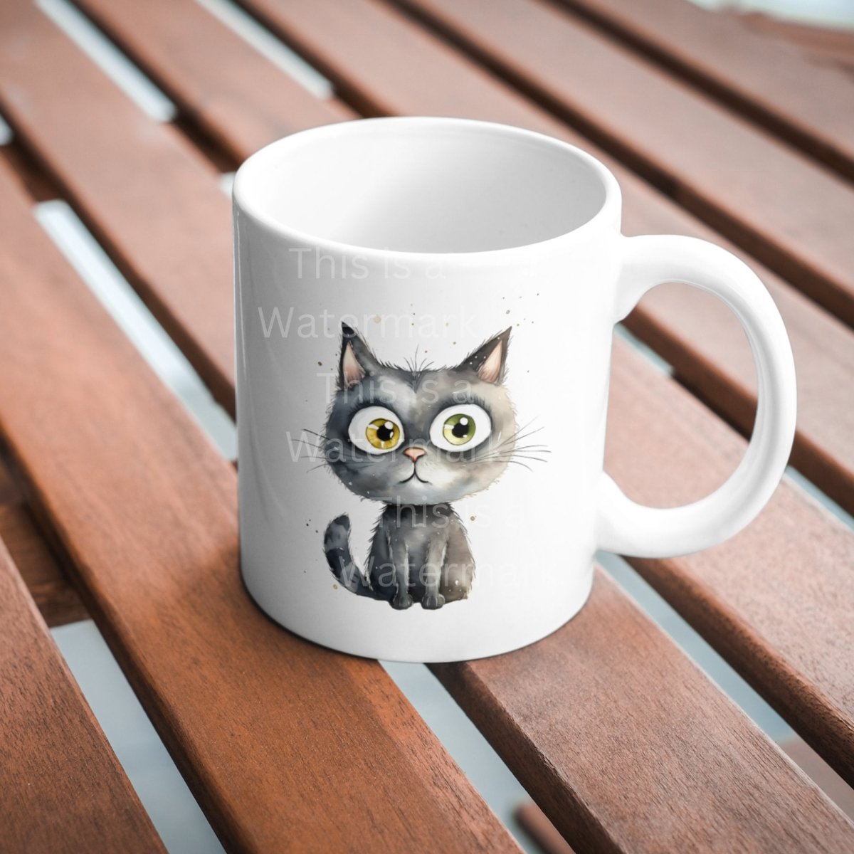 Funny Cat Watercolor Cartton 6x PNG Clip Art Bundle Sublimation Design Nursery Art Card Crafting T-Shirt Cat Lover Clipart Kawaii Kitten - Everything Pixel