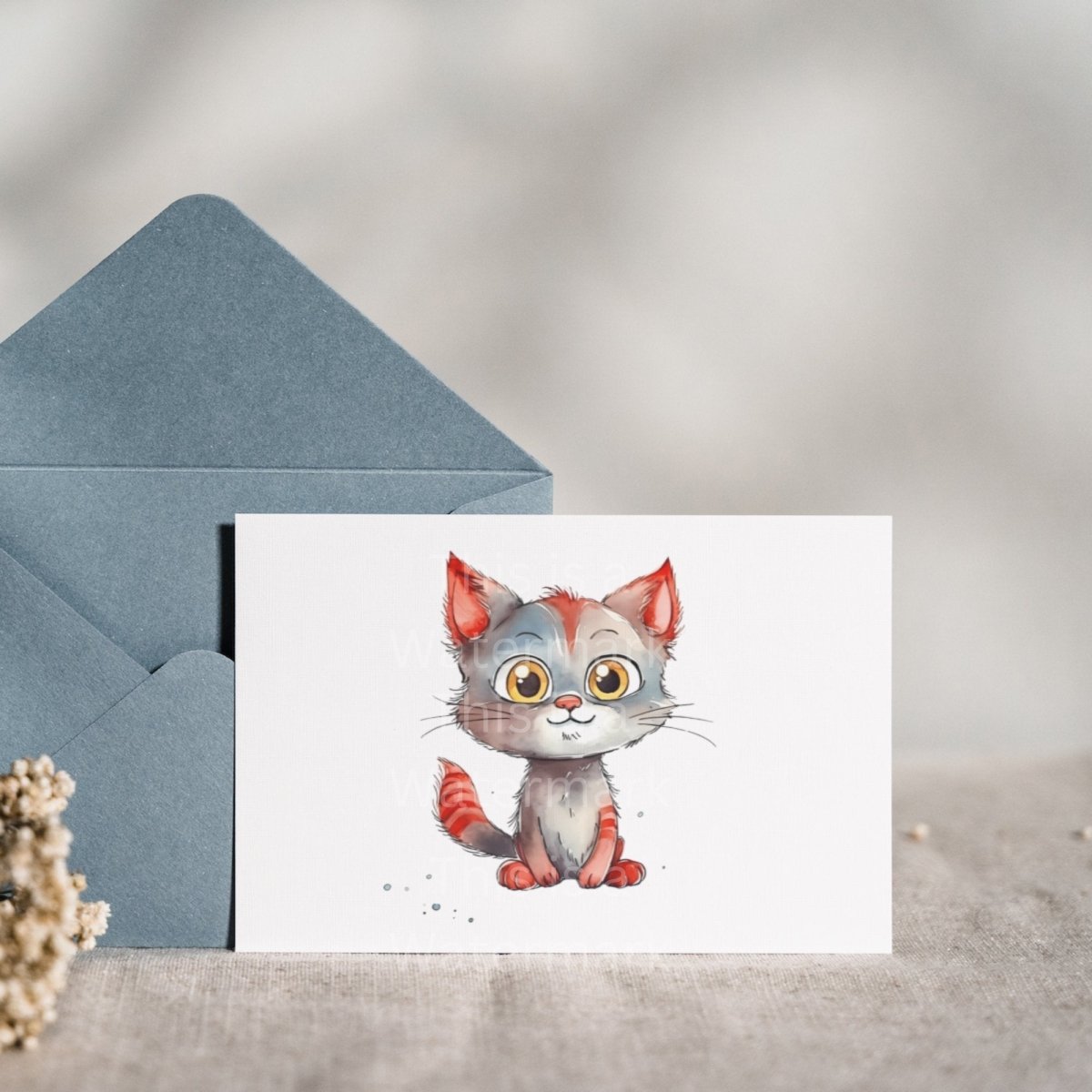 Funny Cat Watercolor Cartton 6x PNG Clip Art Bundle Sublimation Design Nursery Art Card Crafting T-Shirt Cat Lover Clipart Kawaii Kitten - Everything Pixel
