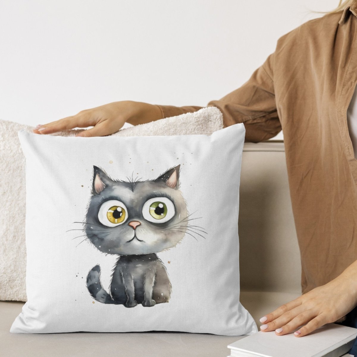 Funny Cat Watercolor Cartton 6x PNG Clip Art Bundle Sublimation Design Nursery Art Card Crafting T-Shirt Cat Lover Clipart Kawaii Kitten - Everything Pixel
