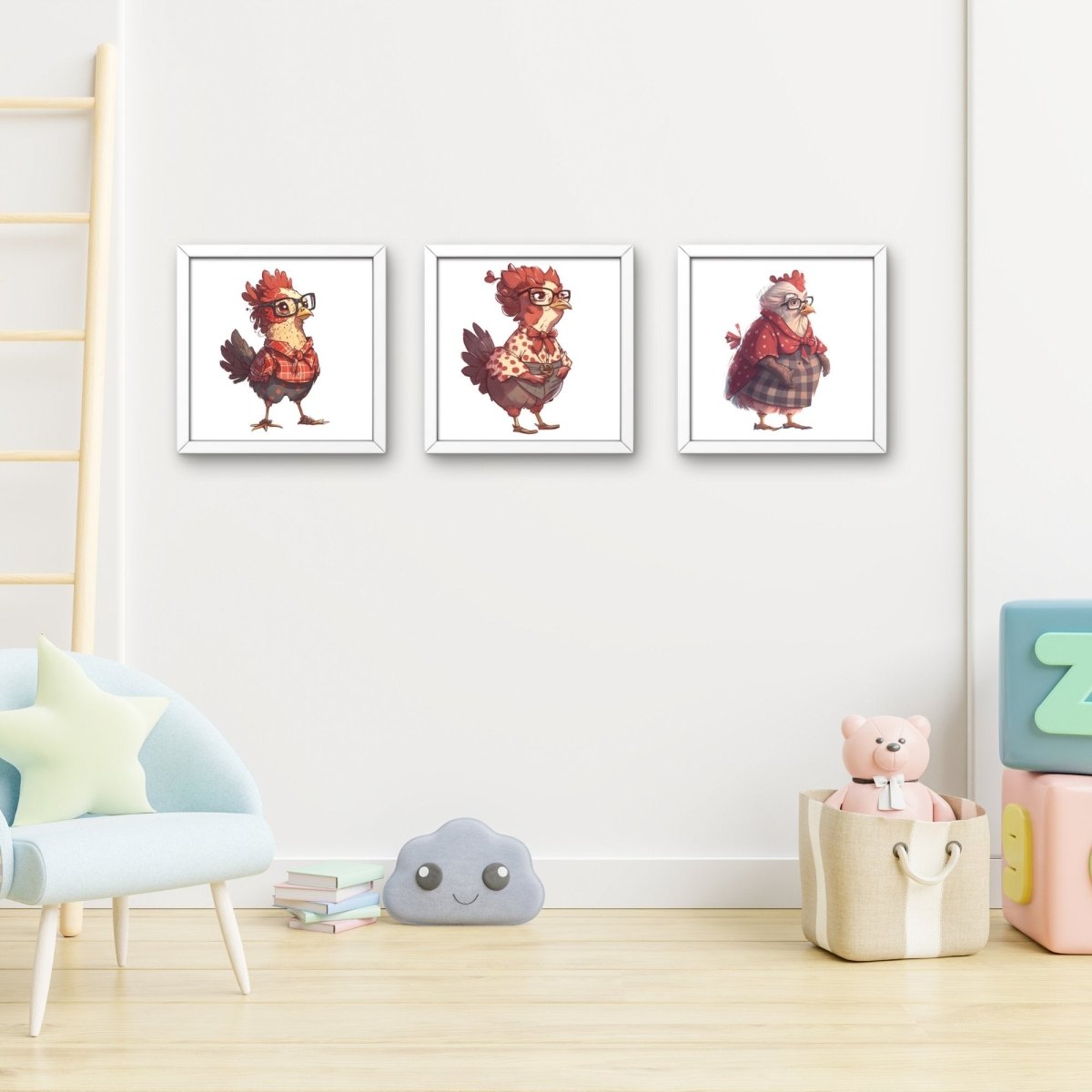 Funny Chicken 6x PNG Clip Art Bundle Sublimation & Clipart Print on Shirts Mugs Cards Wall Art Paper Crafting Children Book Clipart - Everything Pixel