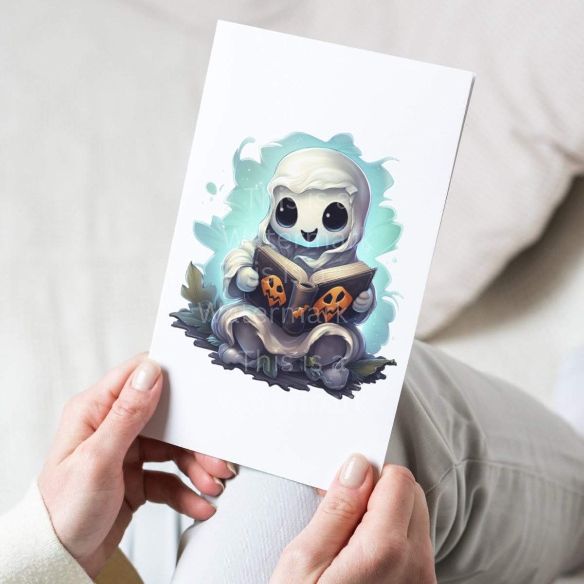 Ghost Bookworm Clipart 7+7 PNG/JPG Bundle Halloween Teacher Design Paper Crafting Book Clipart Funny Ghost Graphic Book Lover Art - Everything Pixel