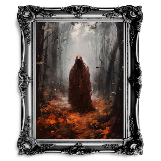 Ghost Creature in Haunted Woodland Wall Art Dark Academia Gothic Artwork Moody Goth Decor Dark Cottagecore Mystical Decor - Everything Pixel
