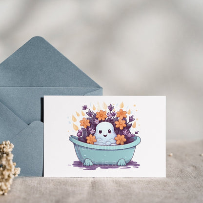 Ghost in Bathtub Clipart 7+7 PNG Bundle Halloween T-Shirt Design Invitation Card Graphic Paper Crafting Floral Hippie Ghost Artwork - Everything Pixel