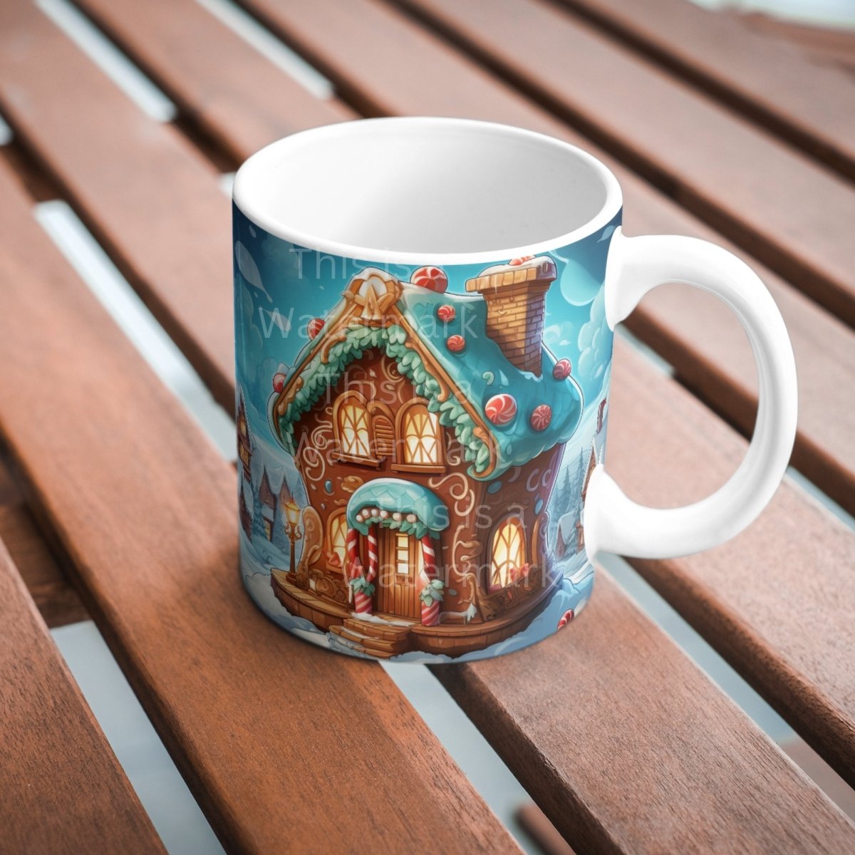 Gingerbread House Clipart 8 JPG Cute Christmas Card Graphic Paper Crafting Artwork Holiday Cardmaking Mug and Tumbler Design Graphic - Everything Pixel