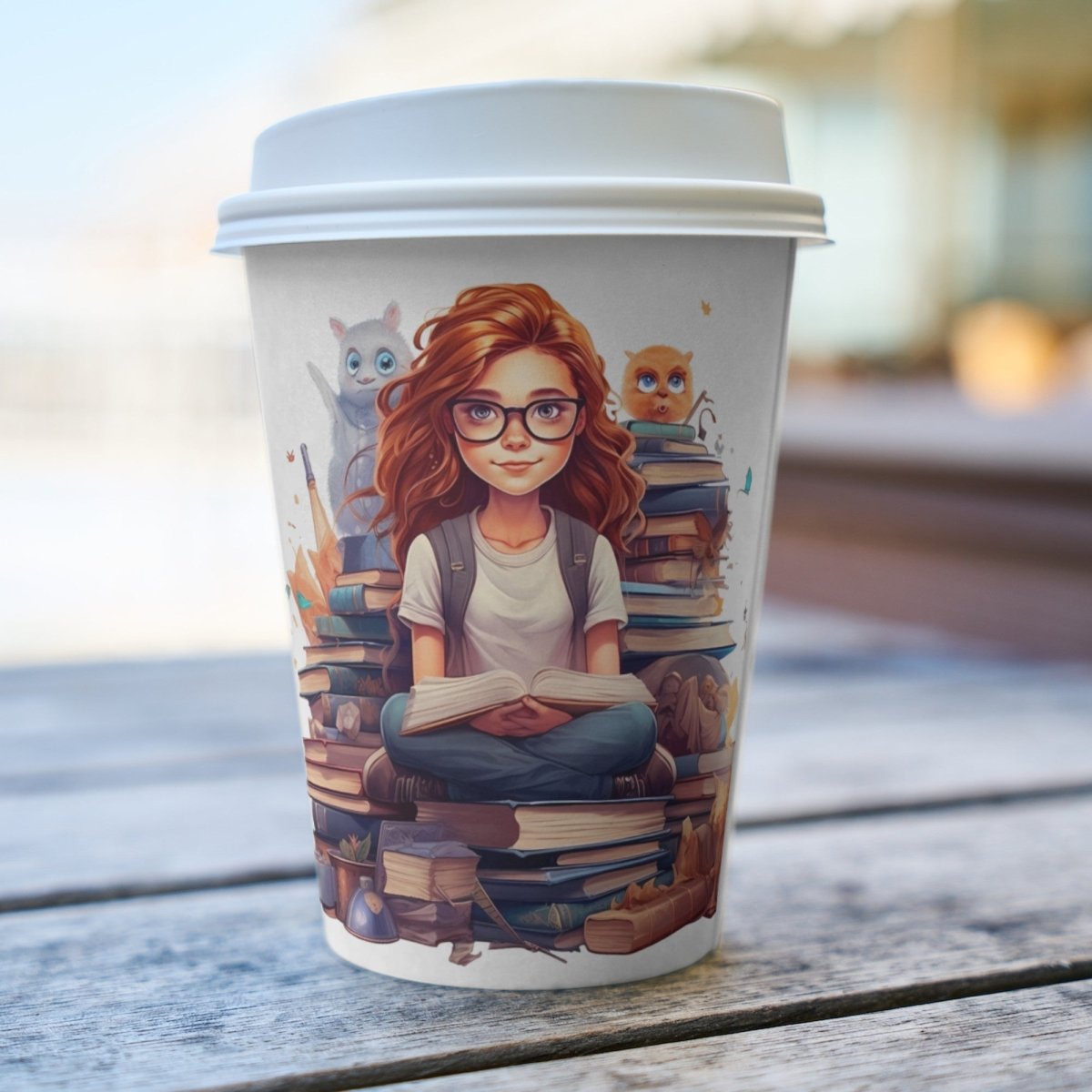 Girl learning on a Stack of Books PNG Clip Art Bundle for Book Lovers Sublimation Tumbler Card Making T-Shirt Nursery Art Scrapbook Design - Everything Pixel