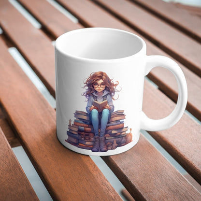 Girl learning on a Stack of Books PNG Clip Art Bundle for Book Lovers Sublimation Tumbler Card Making T-Shirt Nursery Art Scrapbook Design - Everything Pixel